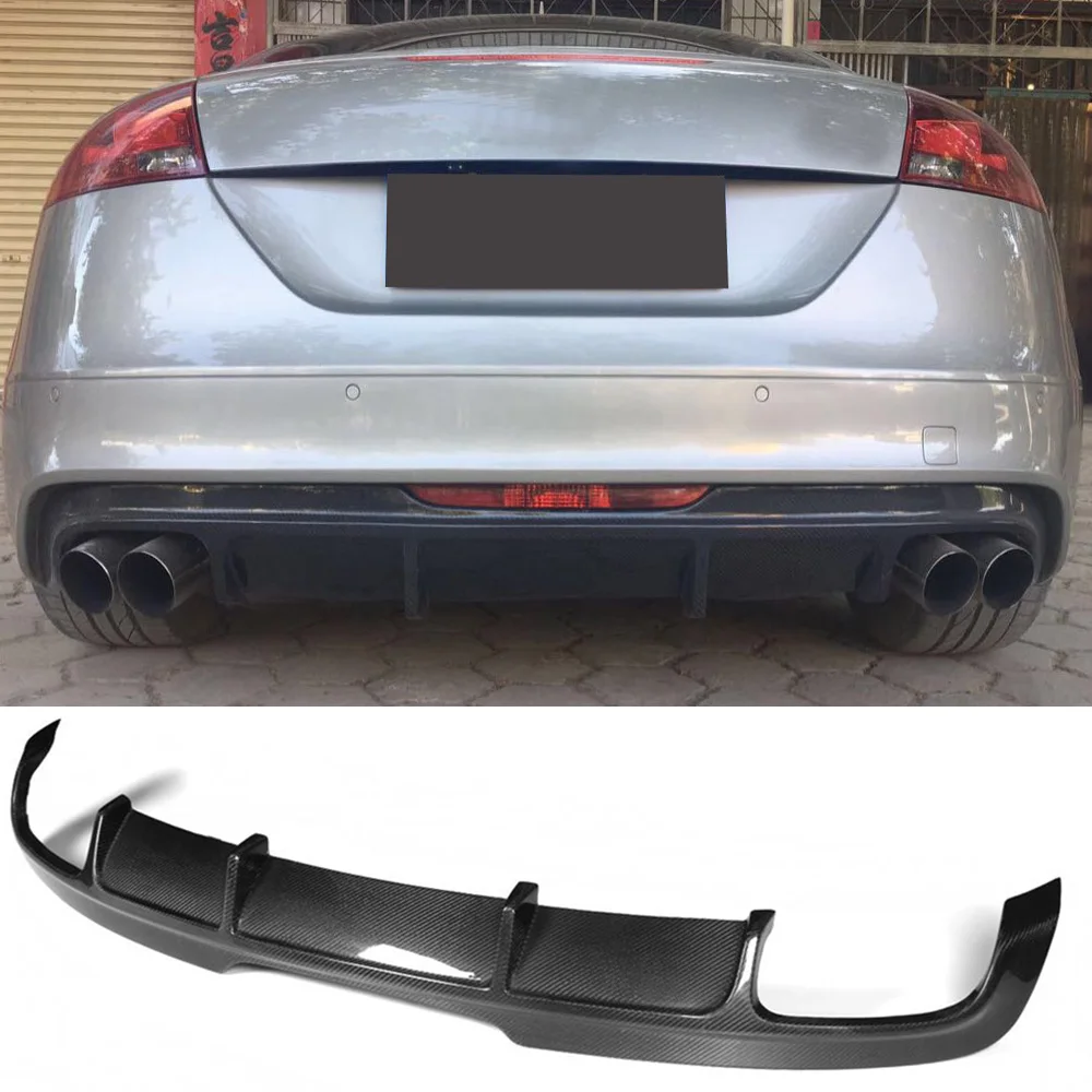 Carbon Fiber Rear Bumper Diffuser Lip for Audi TTS 2008 - 2014 TT 2013 2014 Car Rear Bumper Diffuser Lip Spoiler Protector FRP