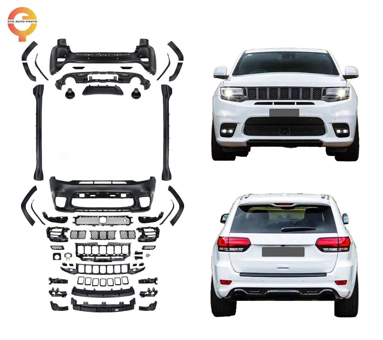 

High Quality Upgrade Bodykit for 2014-2020 GRAND CHEROKEE S Rt Style Bumpers Hood Grille Model