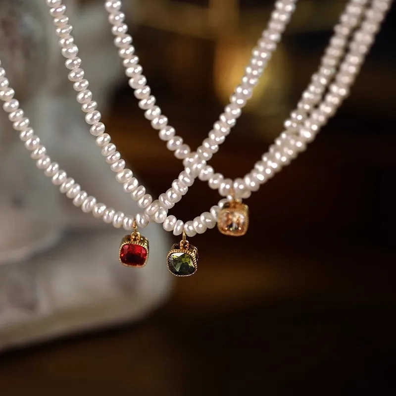 

New Arrival Elegant Shiny Crystal Natural Freshwater Pearl 14k Gold Filled Female Necklace For Women Birthday Gift