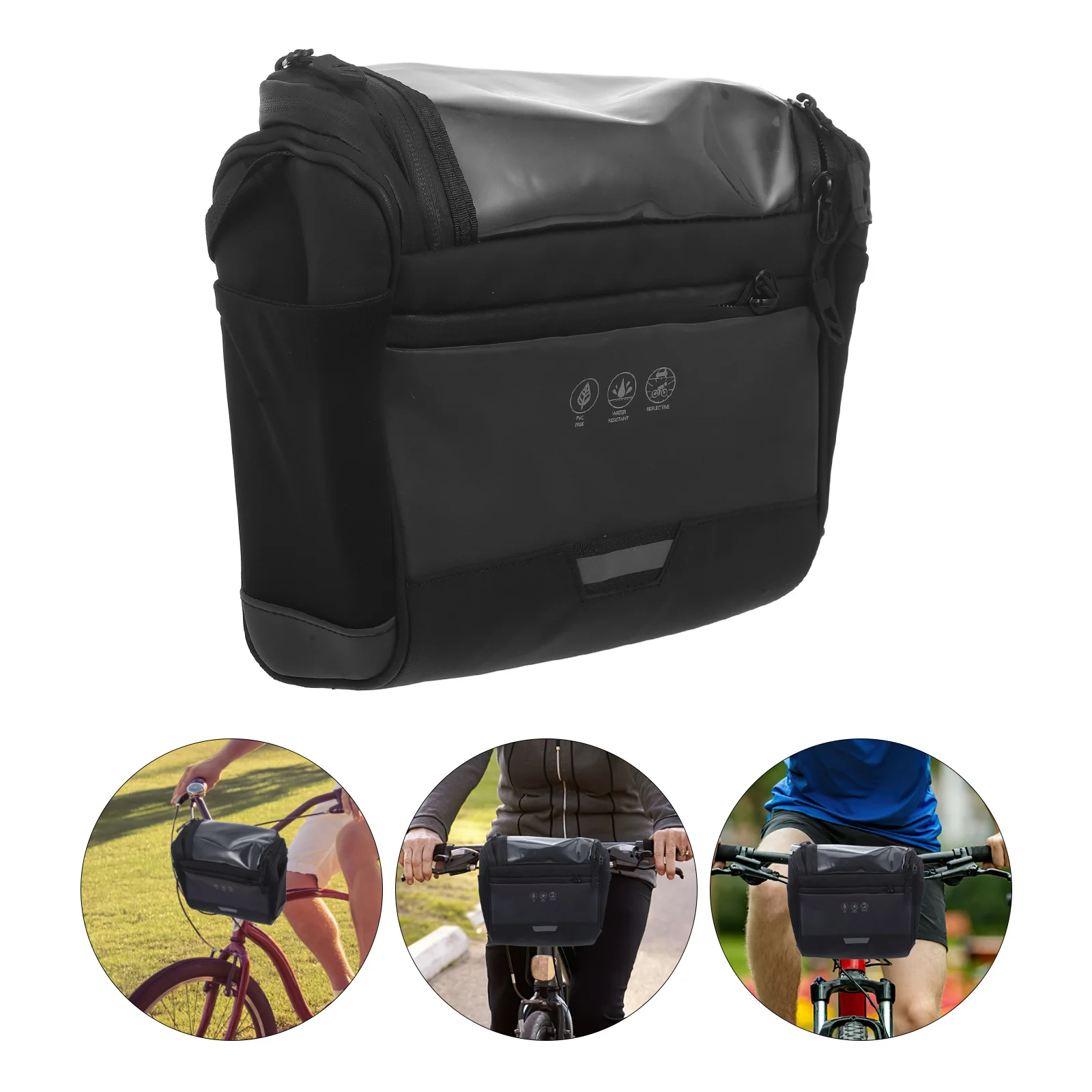 

Cycling Handlebar Bag Front Mount Storage Pouch for Bicycle Motorcycle Electric Scooter Wear Resistant Portable Bike Accessory