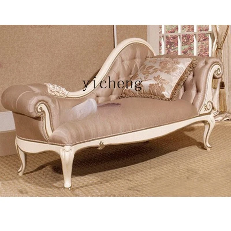 SA-2 American solid wood carving flower fabric princess sofa European simple recliner