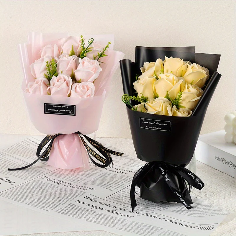 Charming Rose Bouquet Soap Flower Gift Box Perfect Gift for Valentine\'s Day Wedding & Engagement Unique Home Decor Accents