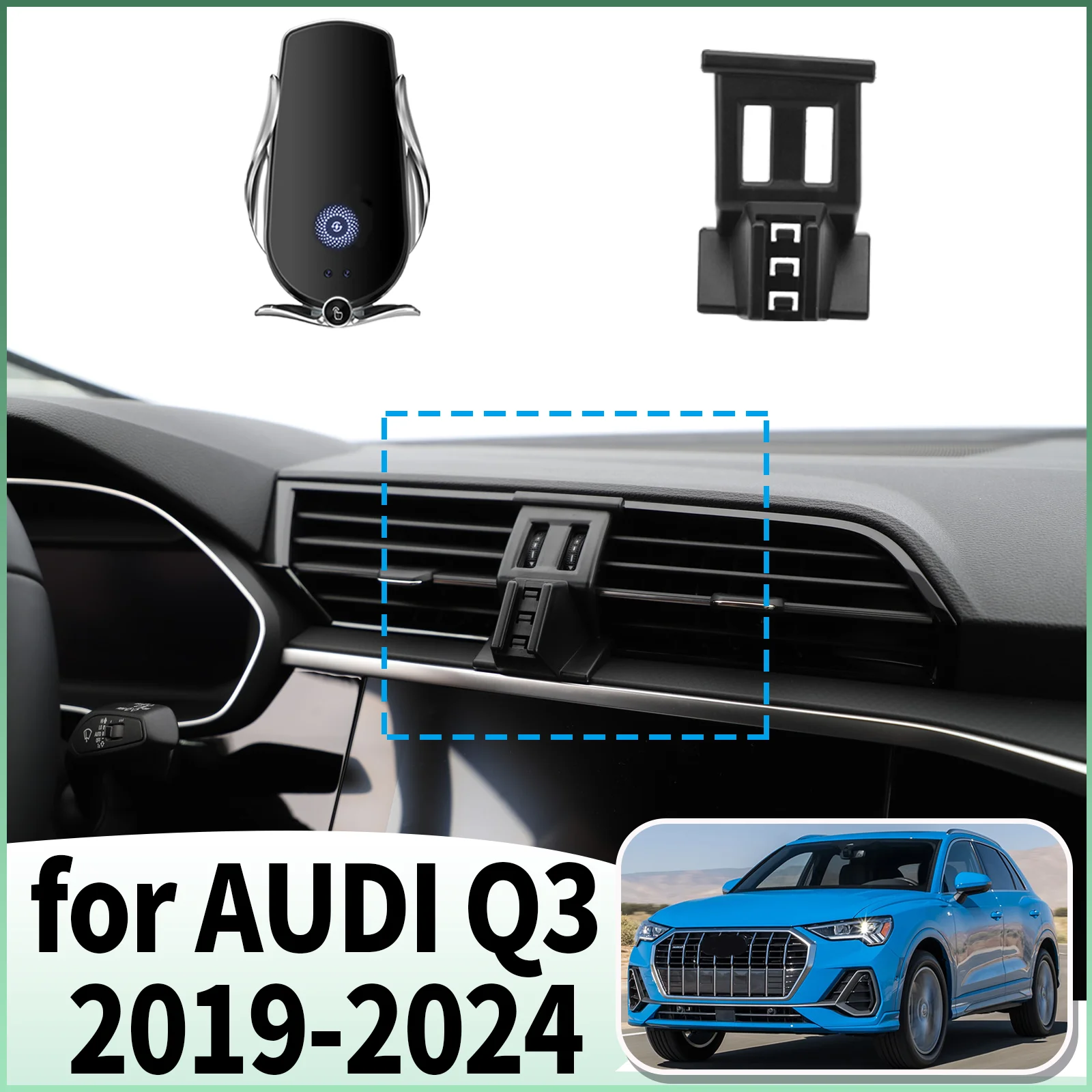 

fit for AUDI Q3 2019 2020 2021 2022 2023 2024 Specific Dashboard Navigation Phone Holder Mount Design Car​​ accessoires