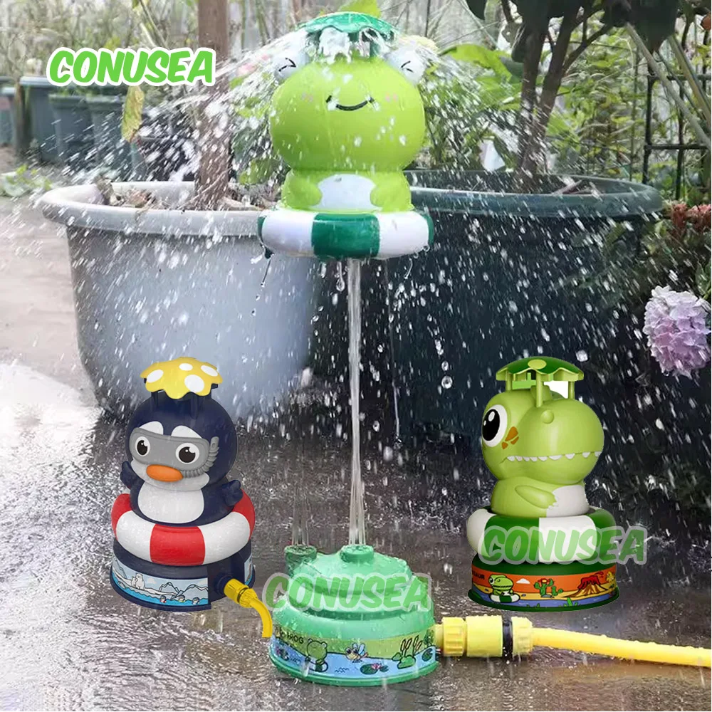 

Summer Water Toy Baby Bath Toys Cartoon Frog Dinosaur Sprinkler Rotating Spray Soaker Garden Yard Outdoor Fun Game Toys for Kids