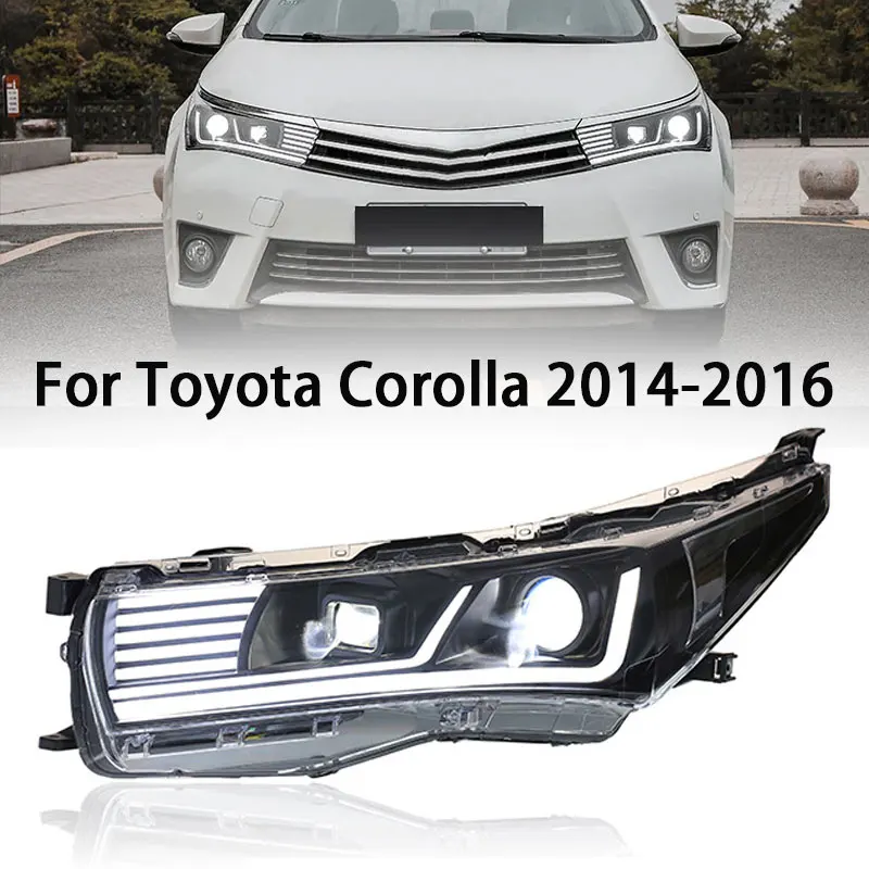 LED Headlight For Toyota Corolla LED Headlamps 2014-2016 Headlamps Corolla LED Dual Lens Streaming Daylight Car accessories