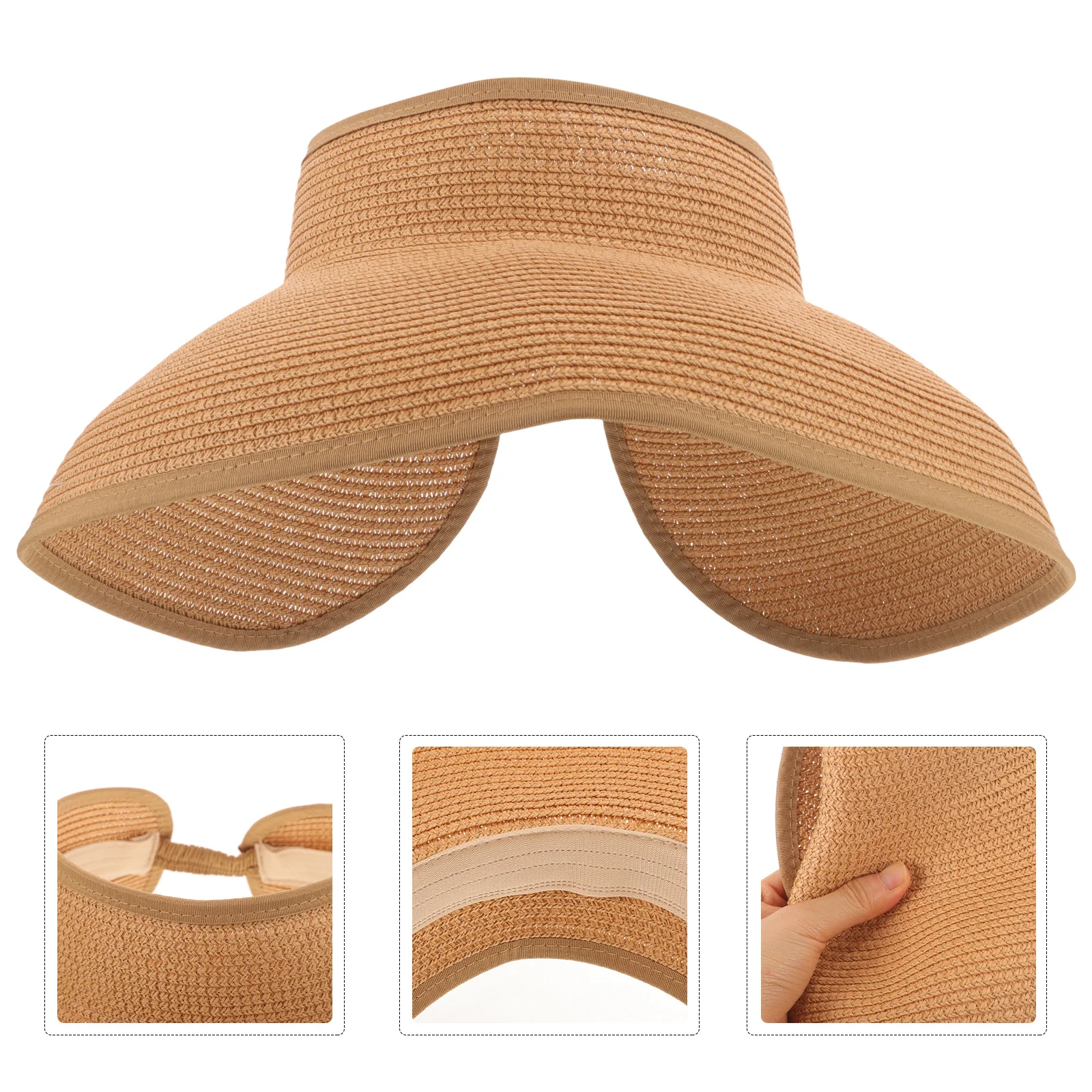 

Women'S Brim Lightweight Uv Protection Beach Hat Hollow Design Portable Summer Travel Outdoor Hat For Vacation