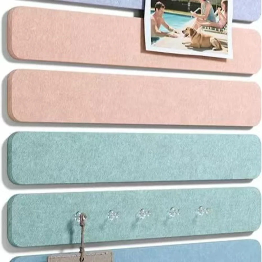 8PCS Polyester Fiber Felt Strip Adhesive Tabs Included Practical Bulletin Board Strip Decorative Felt Bulletin Board Home Office