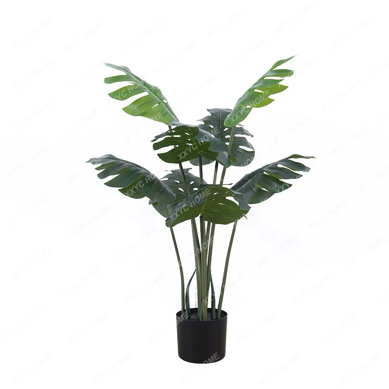 

Simulation Monstera Leaves Green Plant Pot Decoration Living Room Interior Floor-Standing Decorations