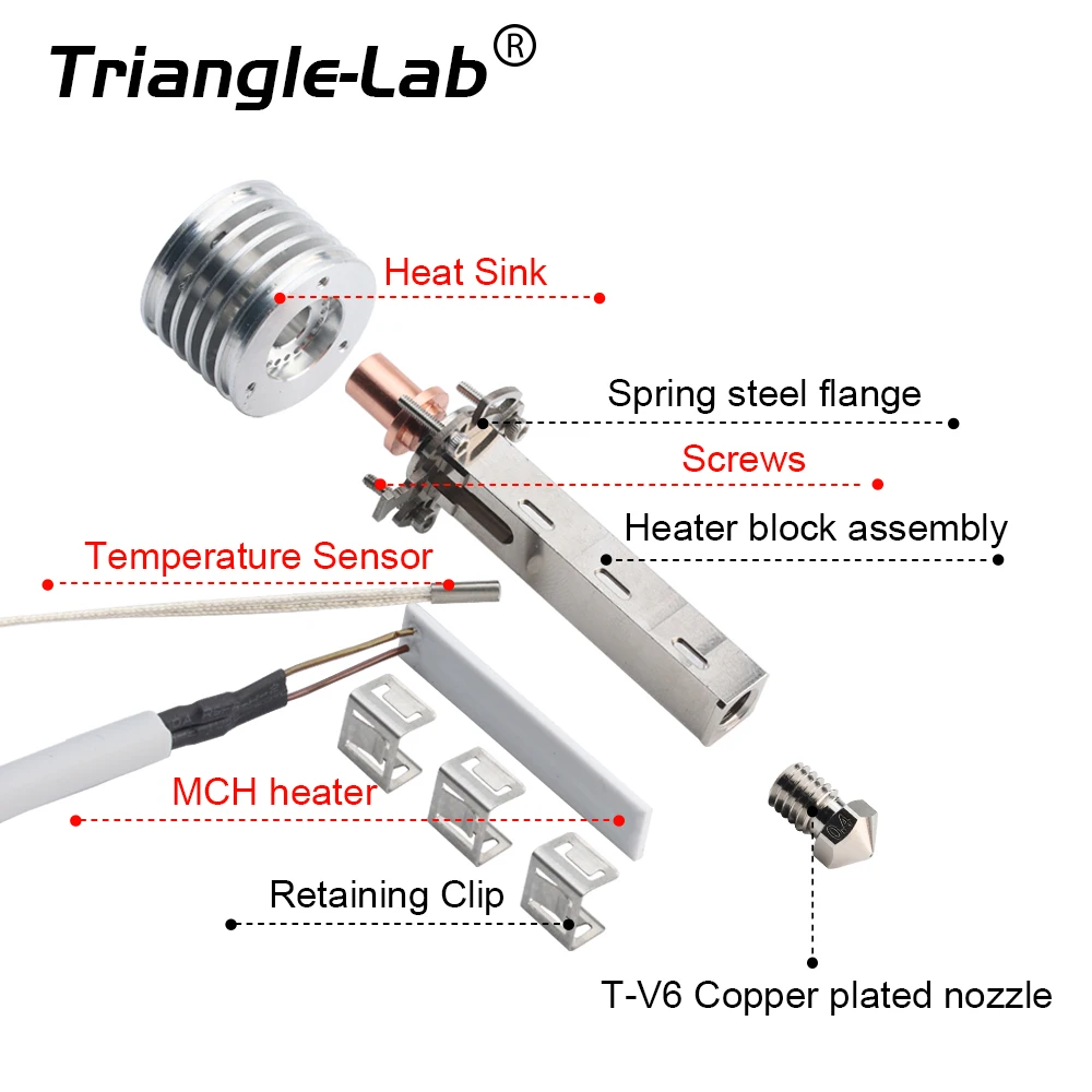 Trianglelab CHC XL HOTEND HIGH Performance High Flowrate High Speed verschleißfeste FDM Hotend Kompatible Kohlefaser VORON 3D