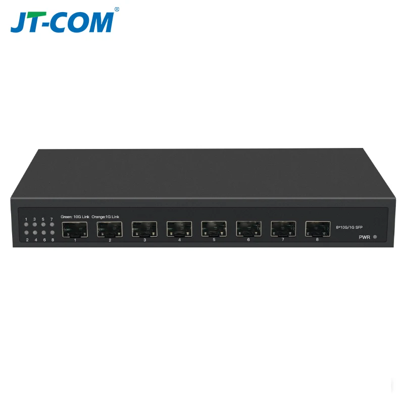 Omay 8พอร์ต10G SFP + อีเธอร์เน็ตสวิตช์เดสก์ท็อปที่ไม่มีการจัดการเราเตอร์อินเตอร์เน็ต10000Mbps ออปติคอล SFP + เสียบแล้วเล่นแล็บที่บ้านโดยไม่มีการจัดการ