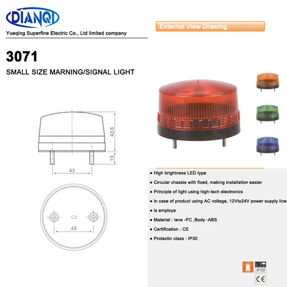 Stroboskop ostrzegawczy sygnał świetlny LED -3071 12V 24V 220V lampka kontrolna LED lampa małe migające światło Alarm bezpieczeństwa