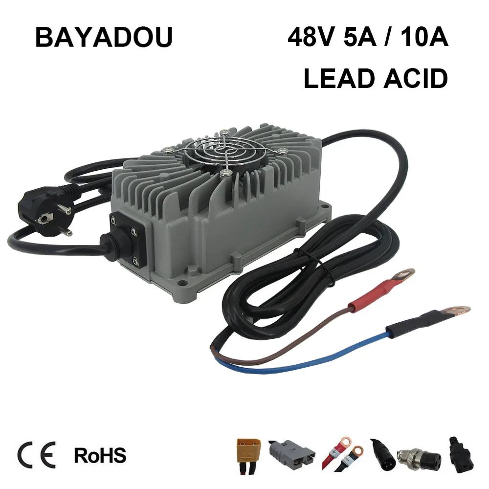 

Waterproof 48V 5A 10A Lead Acid Battery Fast Charger 48 Volt 58.8V Smart Chargers High quality