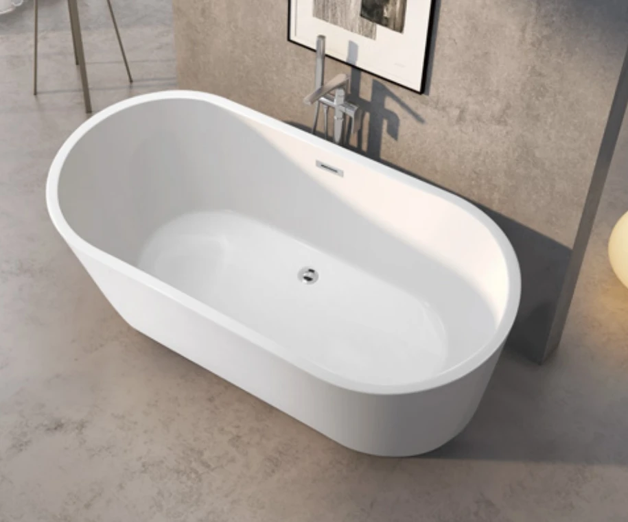 

67 Inch Large Indoor Stand Alone Acrylic Bathtub Durable White Deep standing Bathtubs Soaking Bath Tubpromote sales
