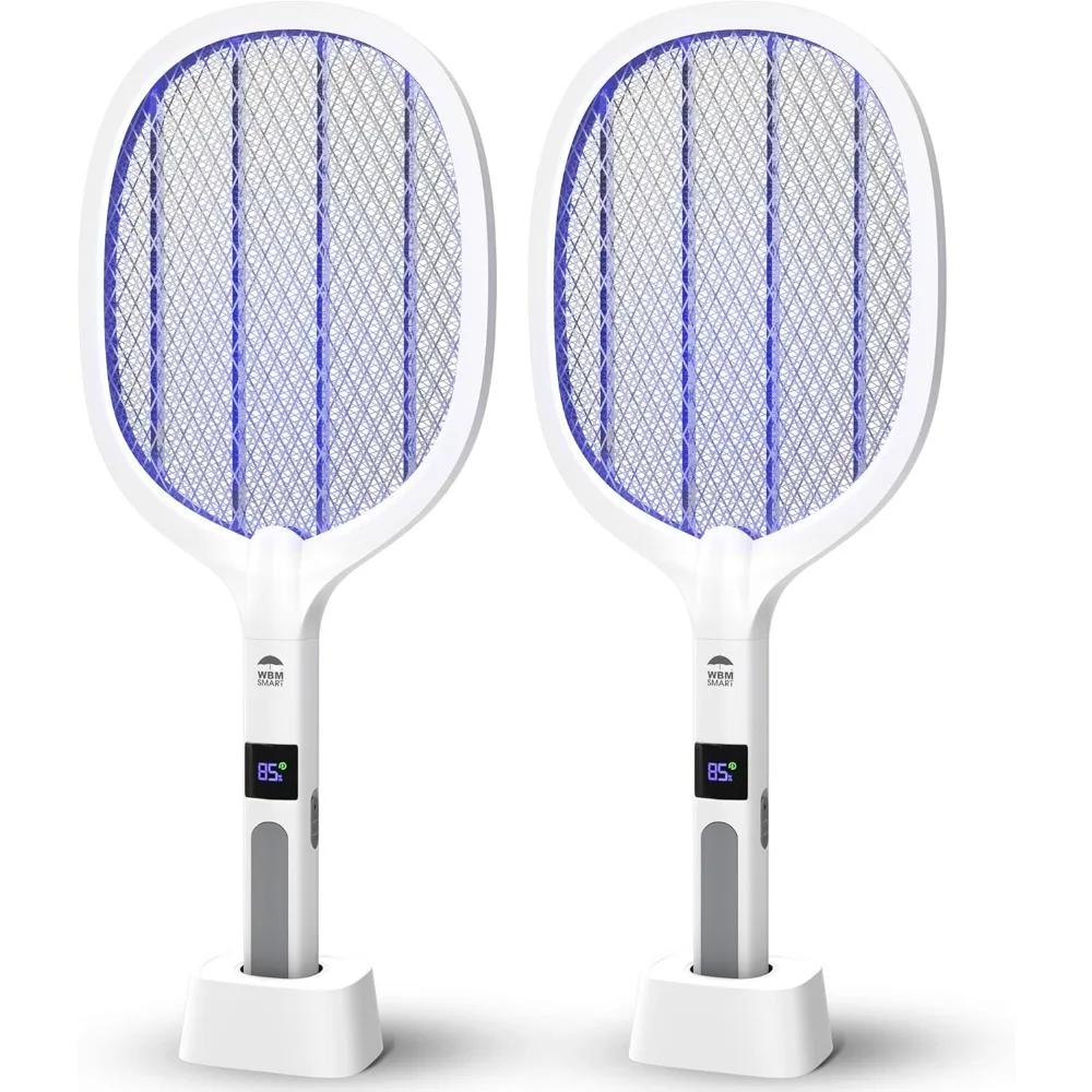 

2 in 1 USB Rechargeable Bug Zapper Racket and Trap Lamp with 3 Layer Safety Mesh for Home and Outdoor Use Pack of 2