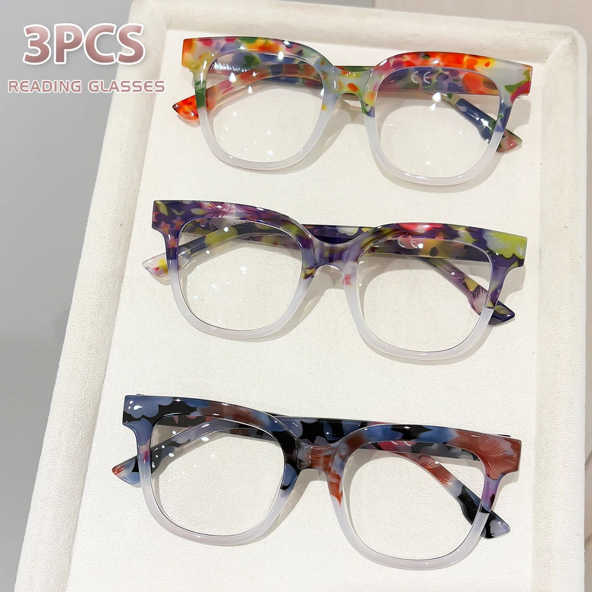 3PCS Reading Glasses set Men Women Presbyopic Eyeglasses Fashion Glasses For Sight With Diopters Oculos