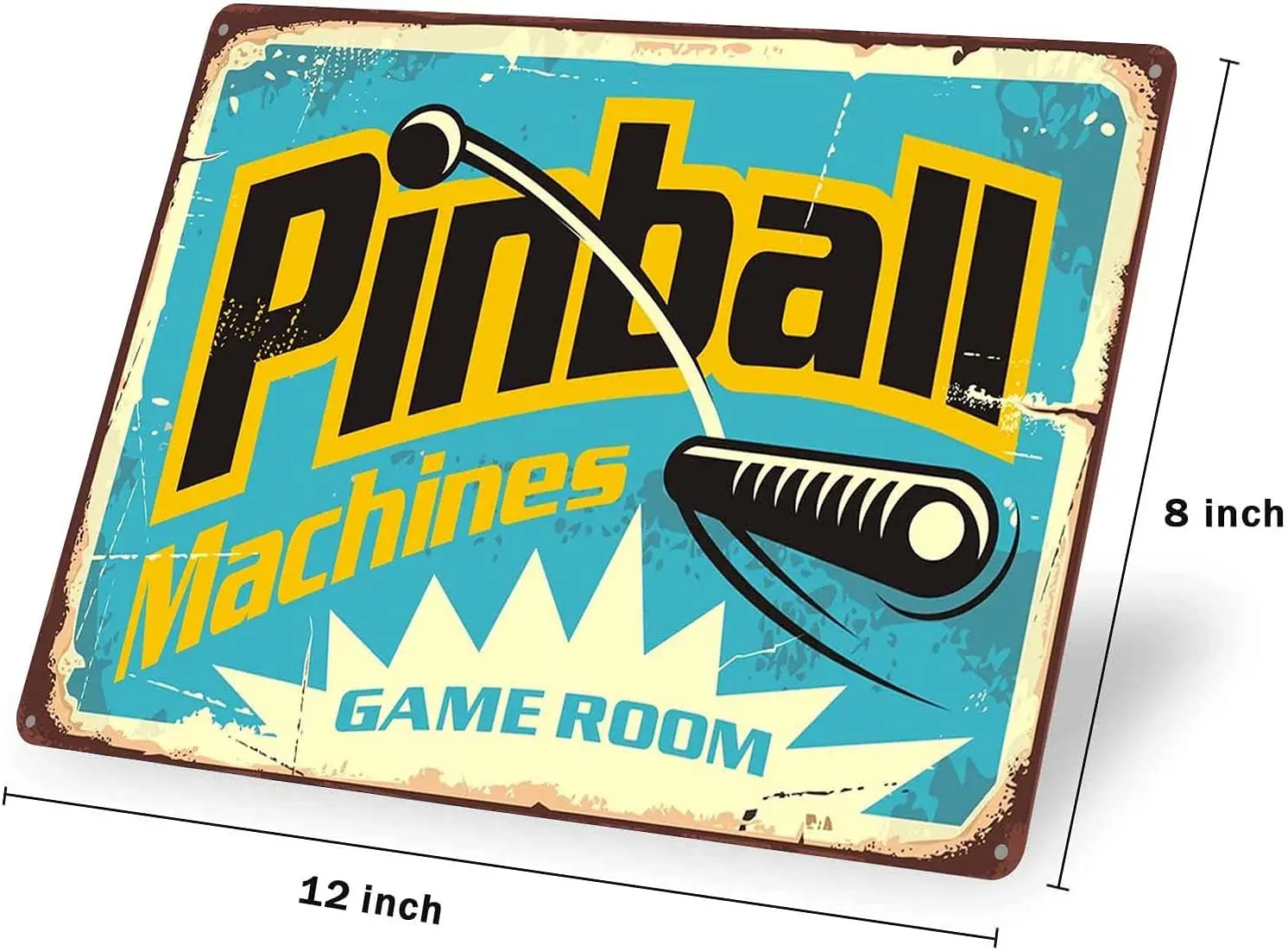 Retro Wall Decor Signs Tin Sign Pinball Machines Game Room Retro Sign Decor Sign