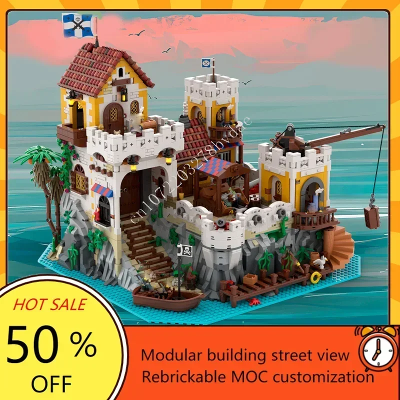 7521PCS Treasure Island - Pirates of Pirates Imperial Creative Compatible Custom Puzzle Education adultren's Toy Christmas Gifts