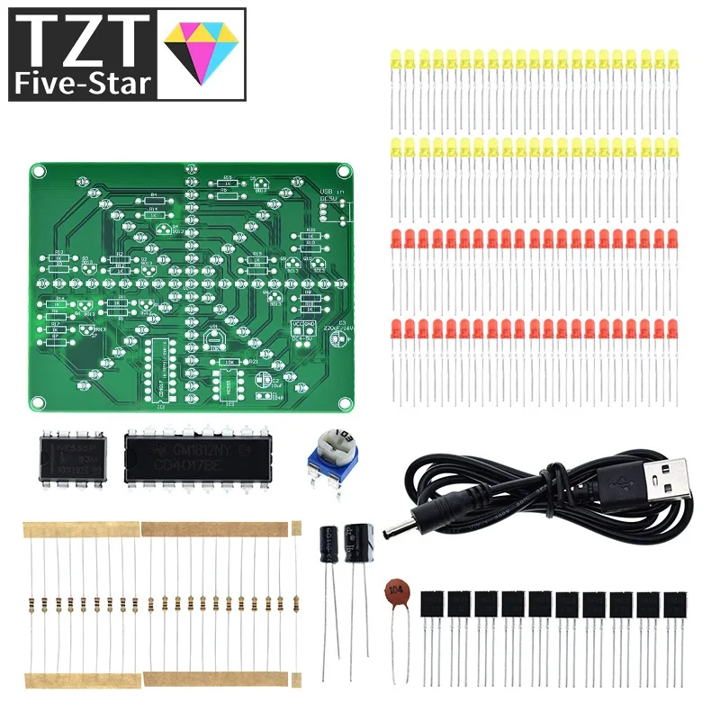 Fireworks red yellow Double Color Flashing Lights DIY Kit Strobe NE555 + CD4017 Electronic Practice Learning Kits Suite Parts