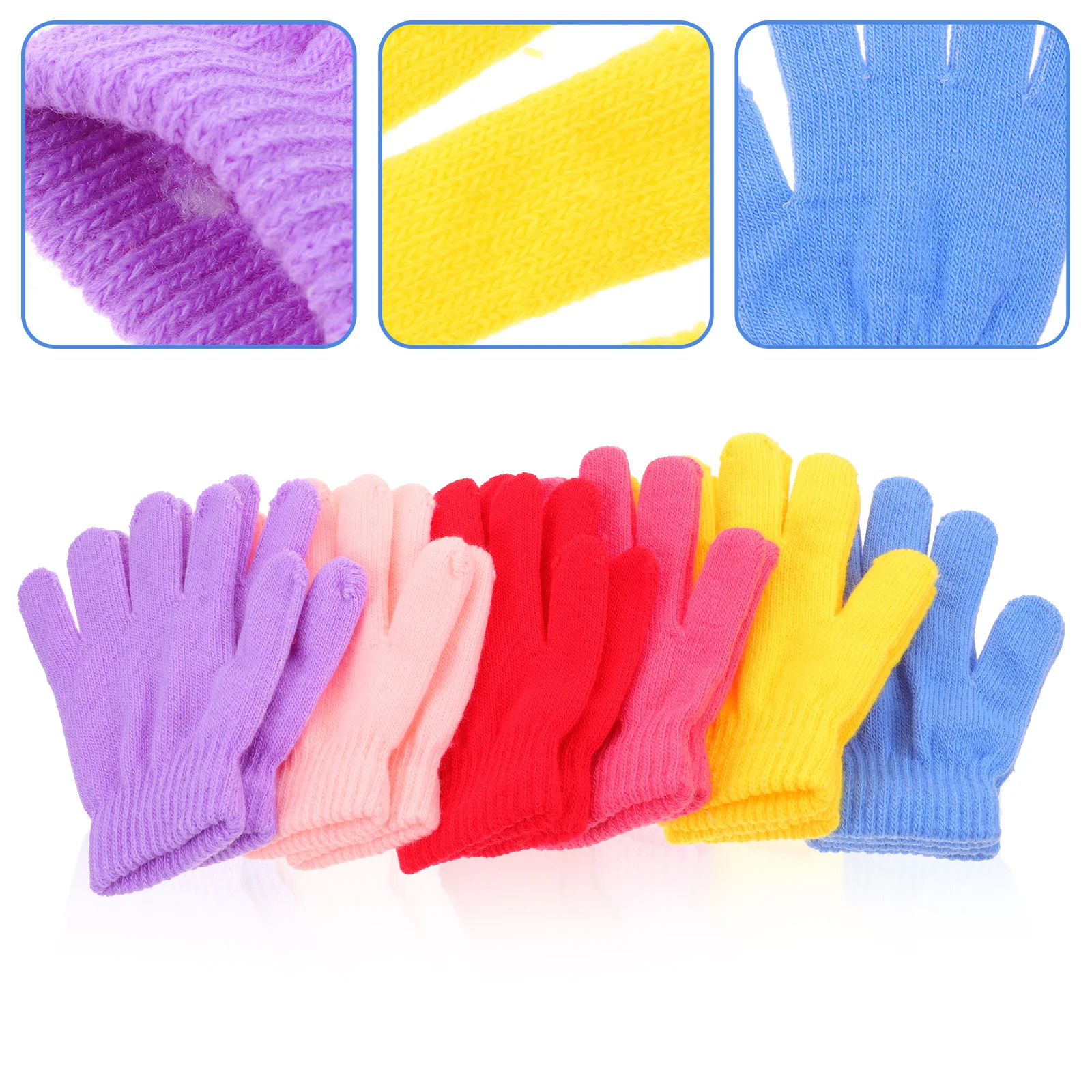

6Pairs Cold Proof Finger Mittens Warm Winter Gloves Outdoor Non-Skid Thickened Gloves for Mittens