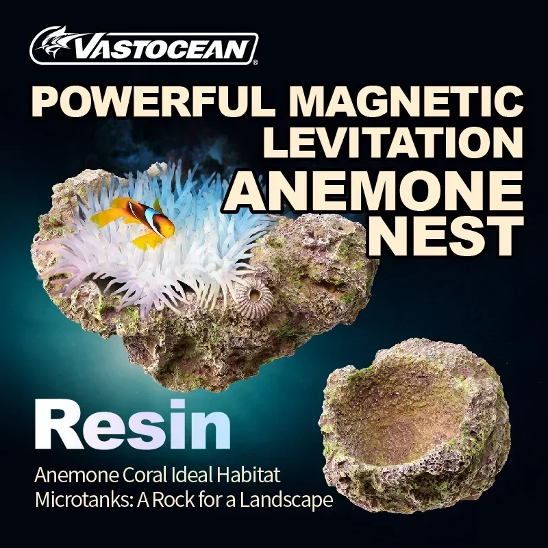 VASTOCEAN Resin Suspension Anemone Nest Magnetic Nipple Anemone Nest Carpet Nest Marine Aquarium Aquascape Stone