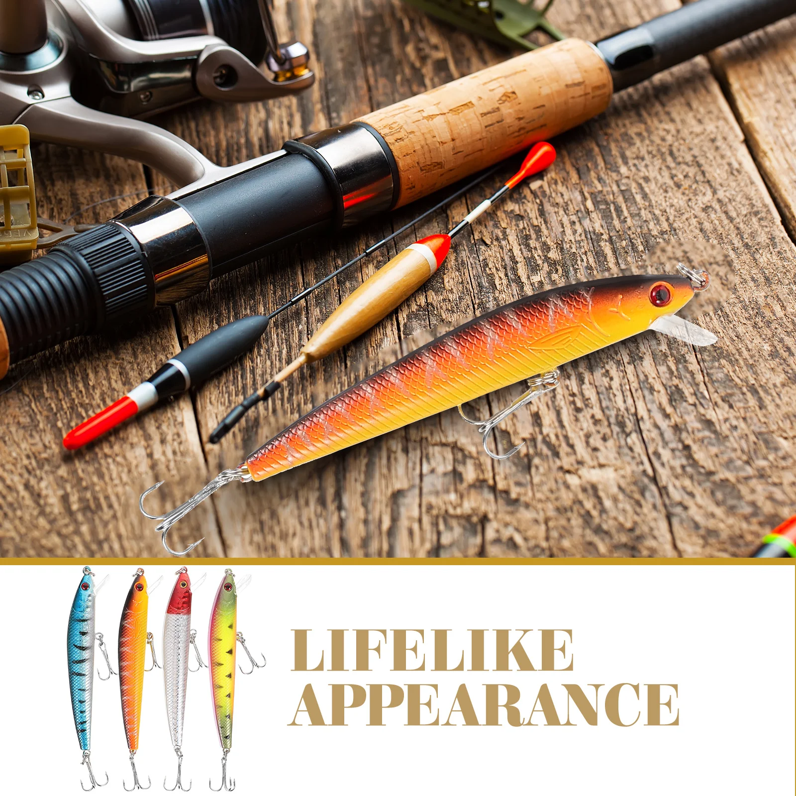 

4Pcs Plastic Fishing Lures Simulation Baits Outdoor Hard Bait Tools Essential Fishing Supplies Plastic Bait Fishinging Lures