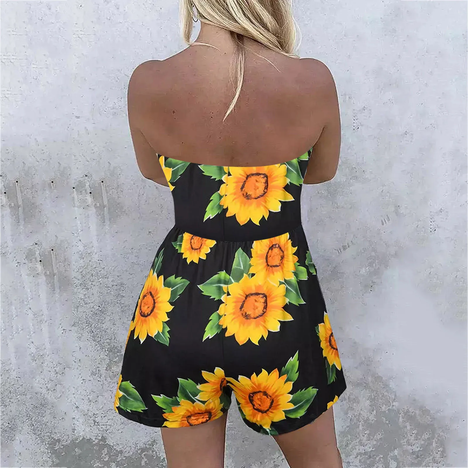 Women Beach Rompers Summer Vintage Fashion Sexy Off Shoulder Floral Print Short Overalls Loose Wide Leg Jumpsuits For Women