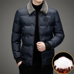 2024 HOT SALE Men's Thickened Cotton Jacket Velvet Collar Short Cotton Jacket with Windproof and Warm Design Parkas Coats