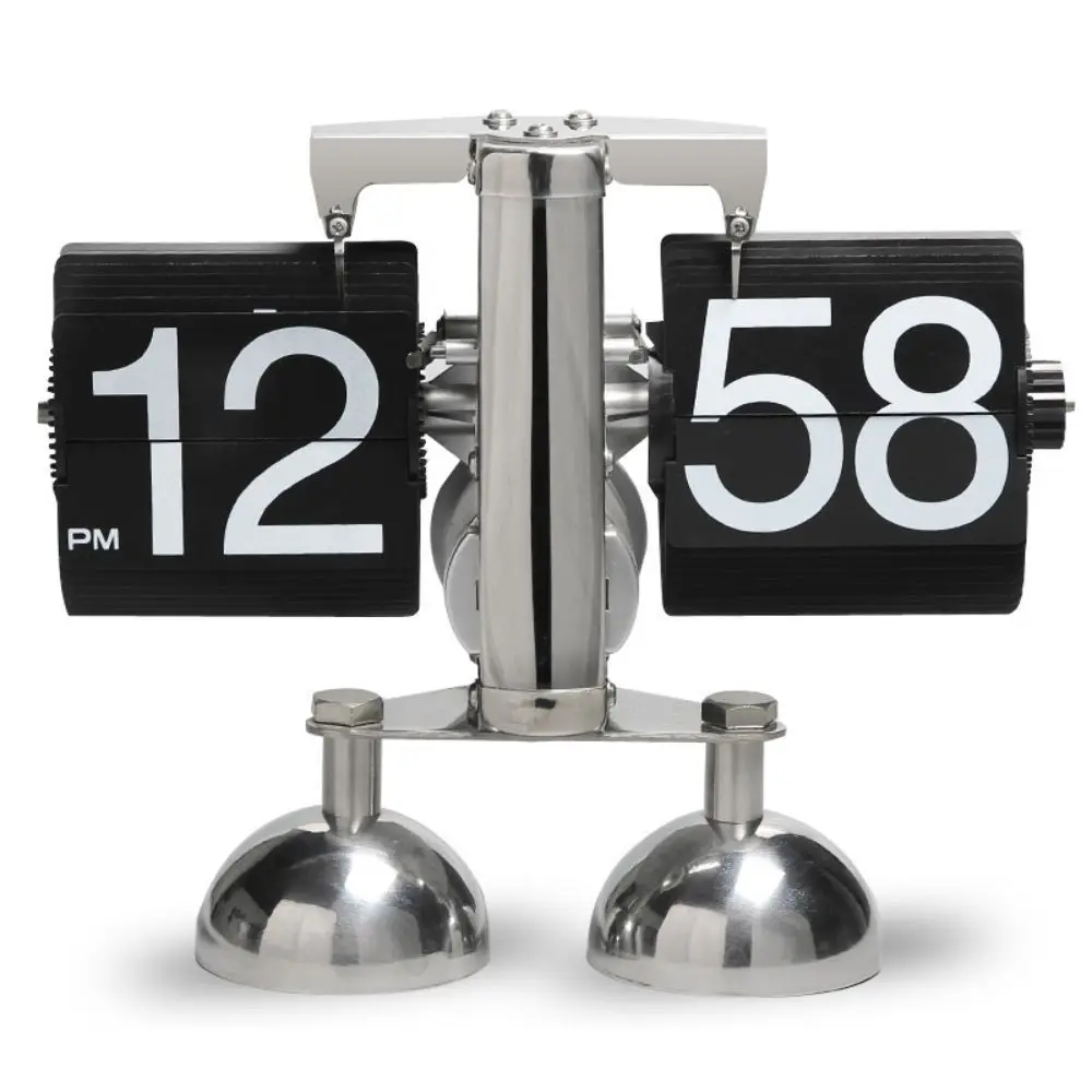 Mechanical Automatic Flip Clock Nordic Style Removable Desk Flipping Clock Page Turning Automatically Portable