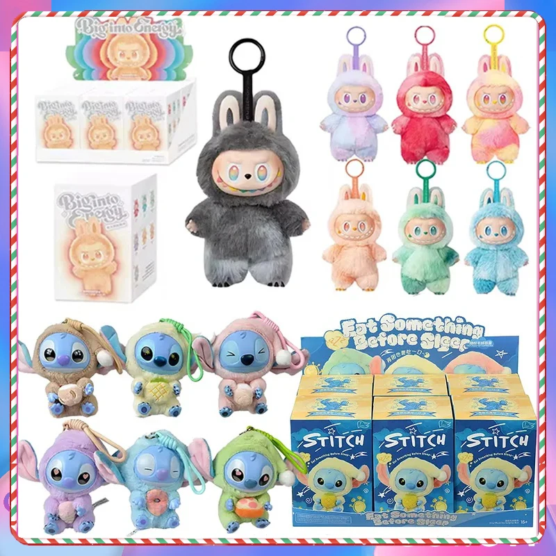 

For Labubu V3 New Stitch Big Into Energy Series Vinyl Pendant Blind Box Kawaii Figure Face Doll Keychain Decor Gift