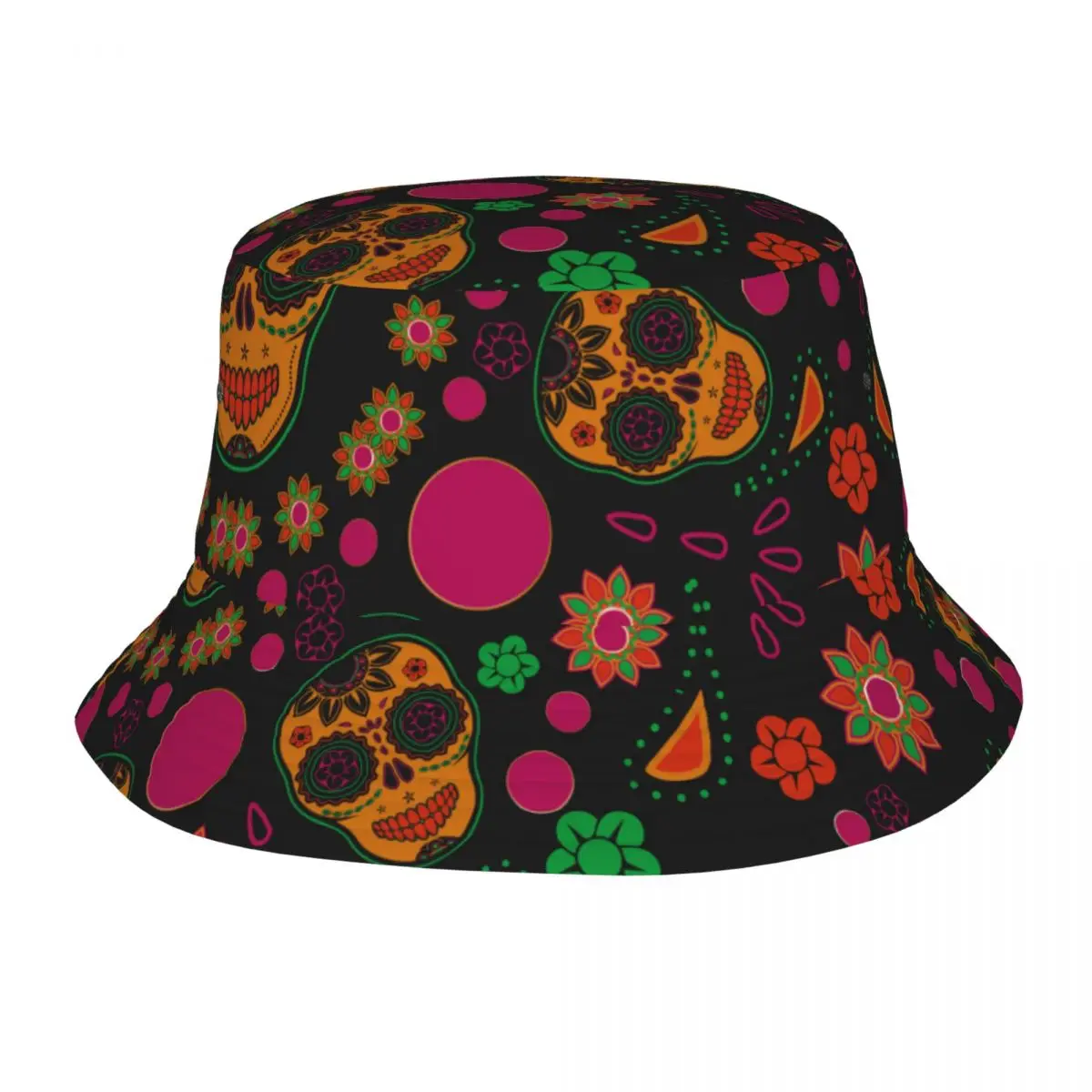 Sugar Skulls Unisex Casual Sun Hat Bucket Hat Bob Hip Hop Cap Fisherman Hat Panama