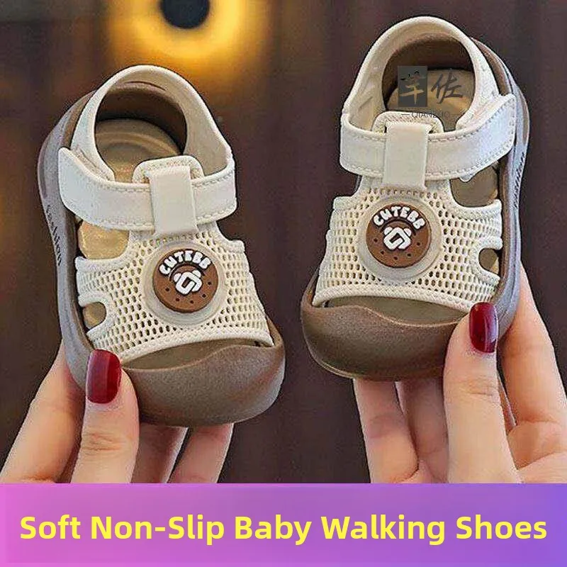 Boys Summer Sandals New Model Soft Bottom Learning to Walk Shoes Anti-Slip Beach Shoes Trendy Toddler Baby Slippers Comfortab...