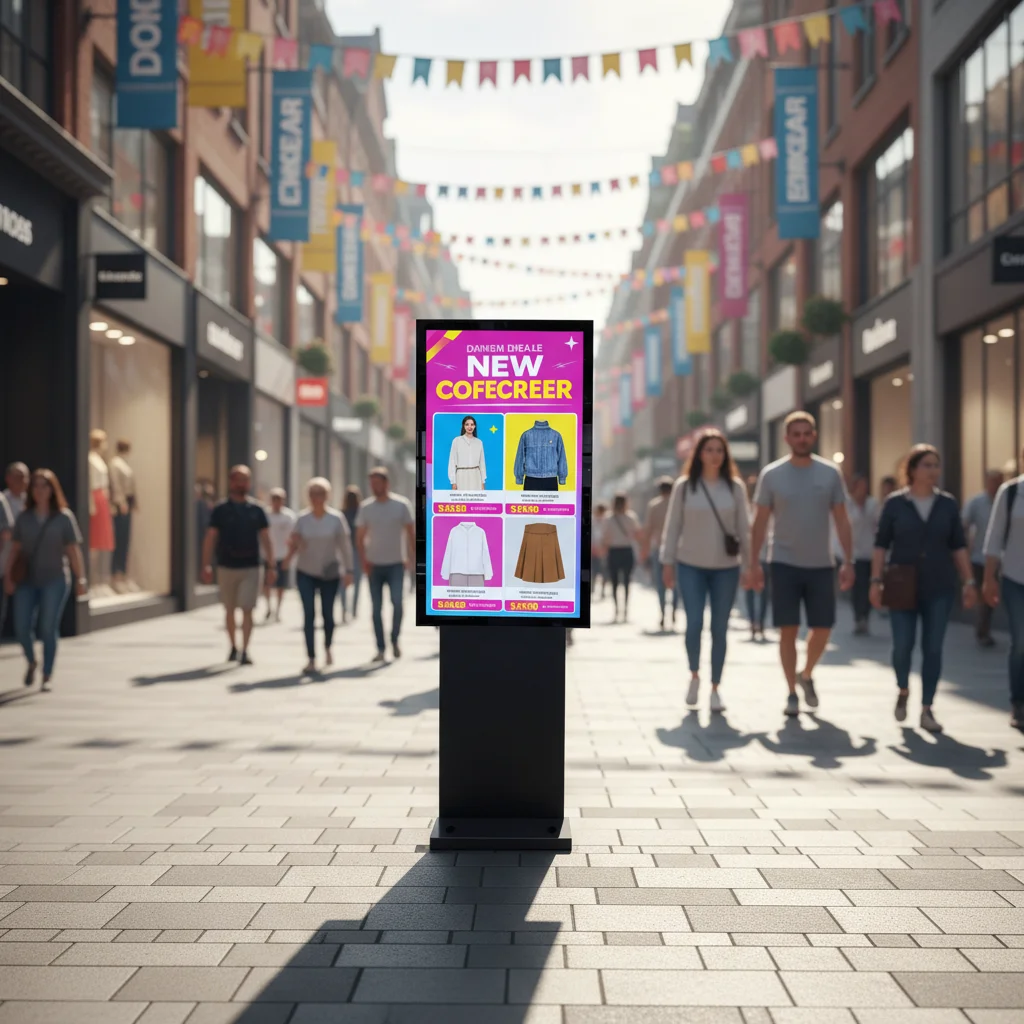 Outdoor 49 Inch LCD Floor Stand Waterproof IP65 Kiosk Advertising Display Android WIFI Built-in CMS Elevator Mall Totem