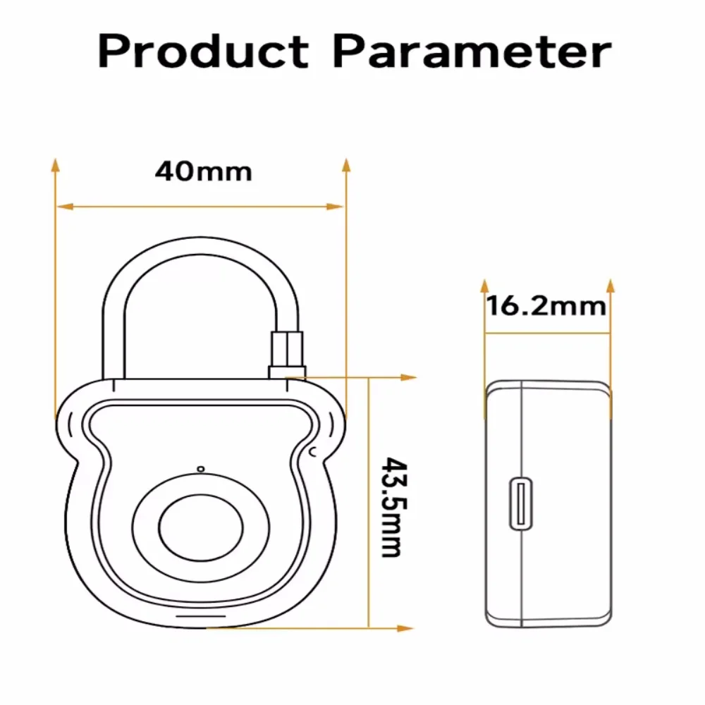 New Waterproof Smart Padlock 0.5sec Unlock ABS Material Fingerprint Lock USB Charging Portable Rechargeable Padlock Drawer gallery 5