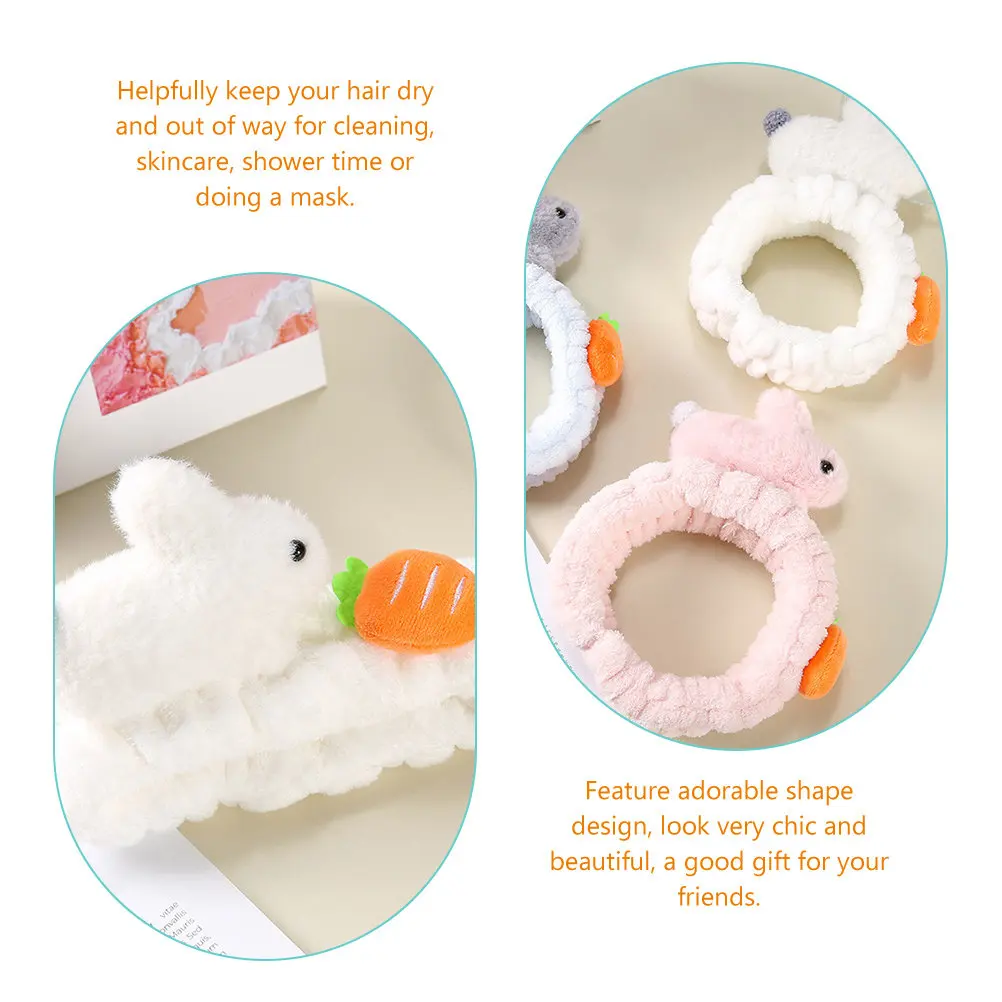 

2Pcs Rabbit Headbands for Washing Face Makeup Hairbands Girls Skincare Shower Adorable Shape Good Gift Makeup Headband