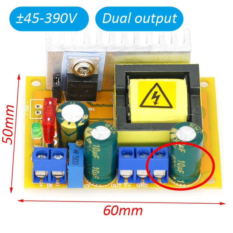 8-32V To 45-390V DC-DC Boost Converter Step Up Power Supply Module High Voltage ZVS Capacitor Charging Board