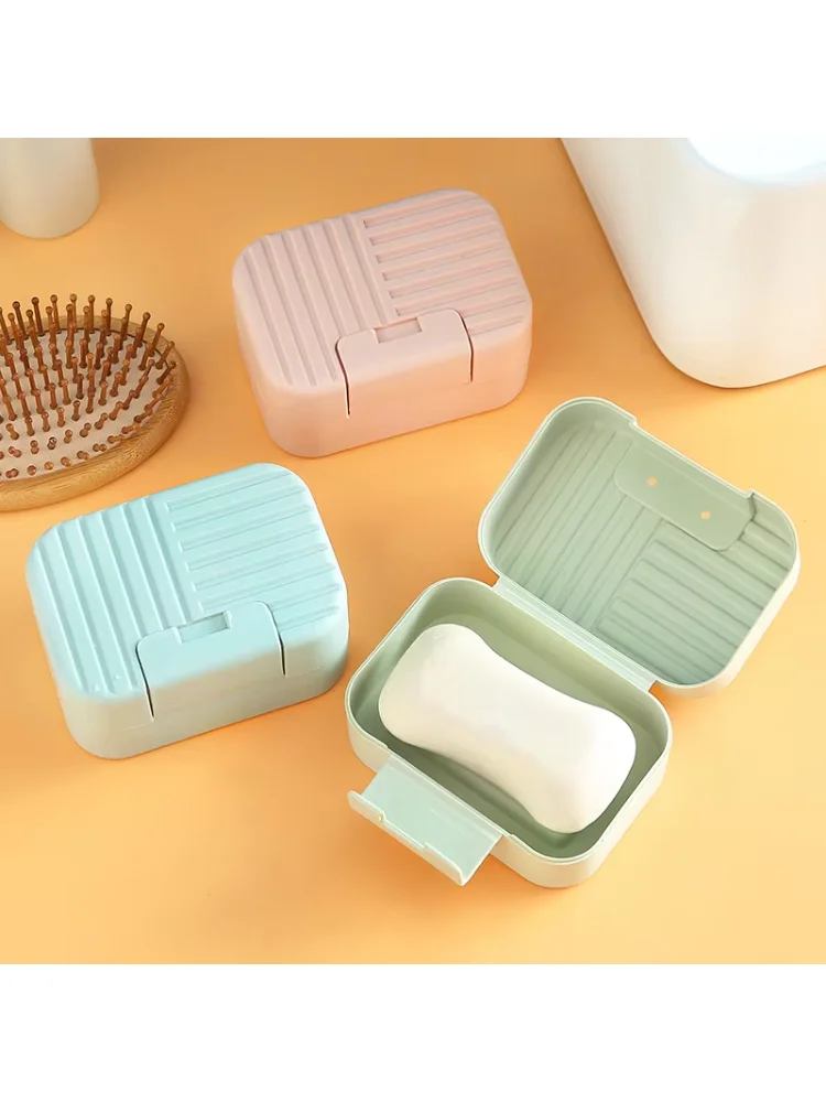 Travel Soap Dish Plate With Lid Portable Lock Sealed Soap Organizer Case Bathroom Outdoor Soap Storage Box