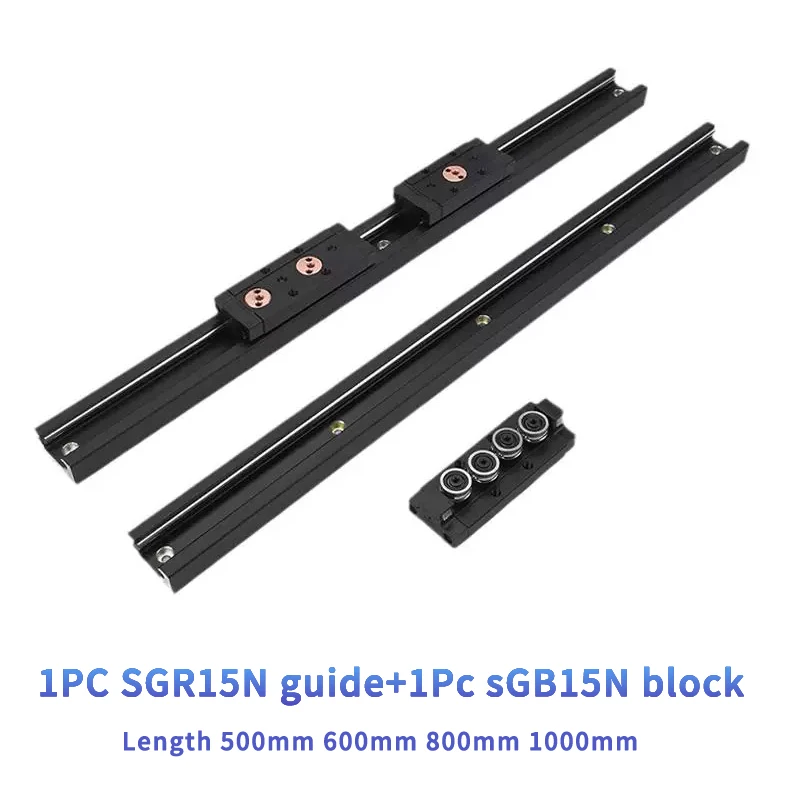 Linear Guide Rail SGR15N 38mm Roller Slider Dual-axis With Block For 3D Printers length 150-1000 mm