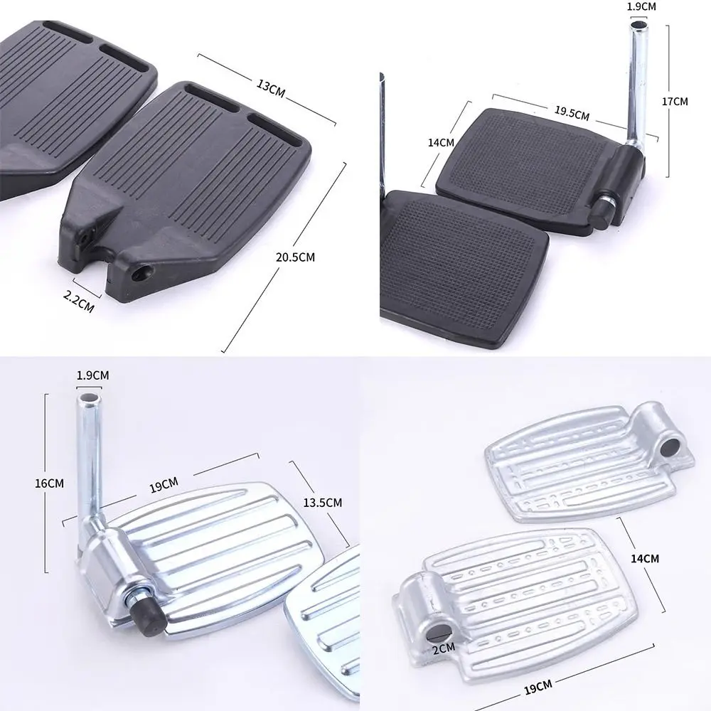 1Pair Non-slip Wheelchair Footrest Pedal Replacement with Leg Tube Wheelchair Footboard Wheelchair Footplate
