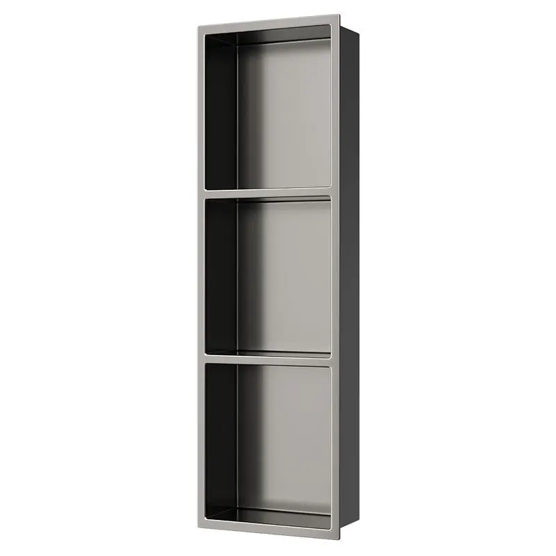 

304 stainless steel niche embedded storage wall rack metal baffle wall toilet bathroom storage
