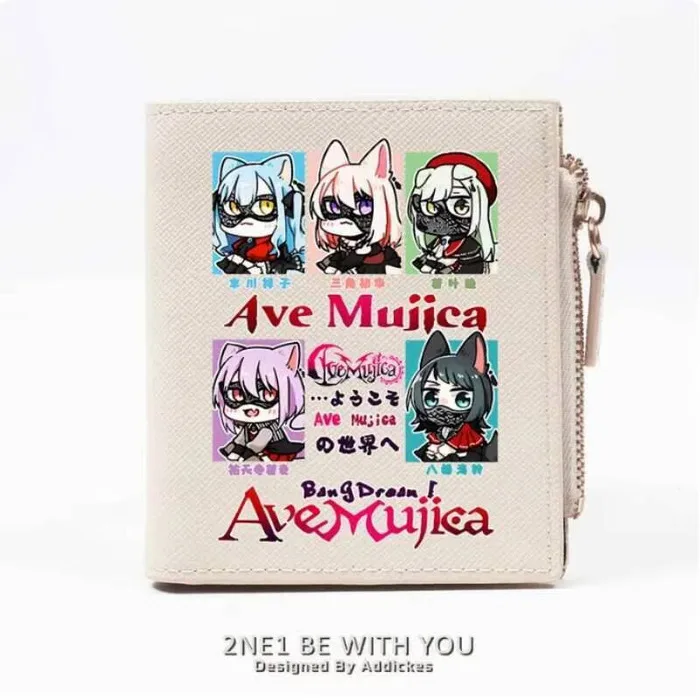 

Anime Bang Dream Ave Mujica Fashion Wallet PU Purse Card Coin Zipper Money Bag Cosplay Gift B1620 Anime