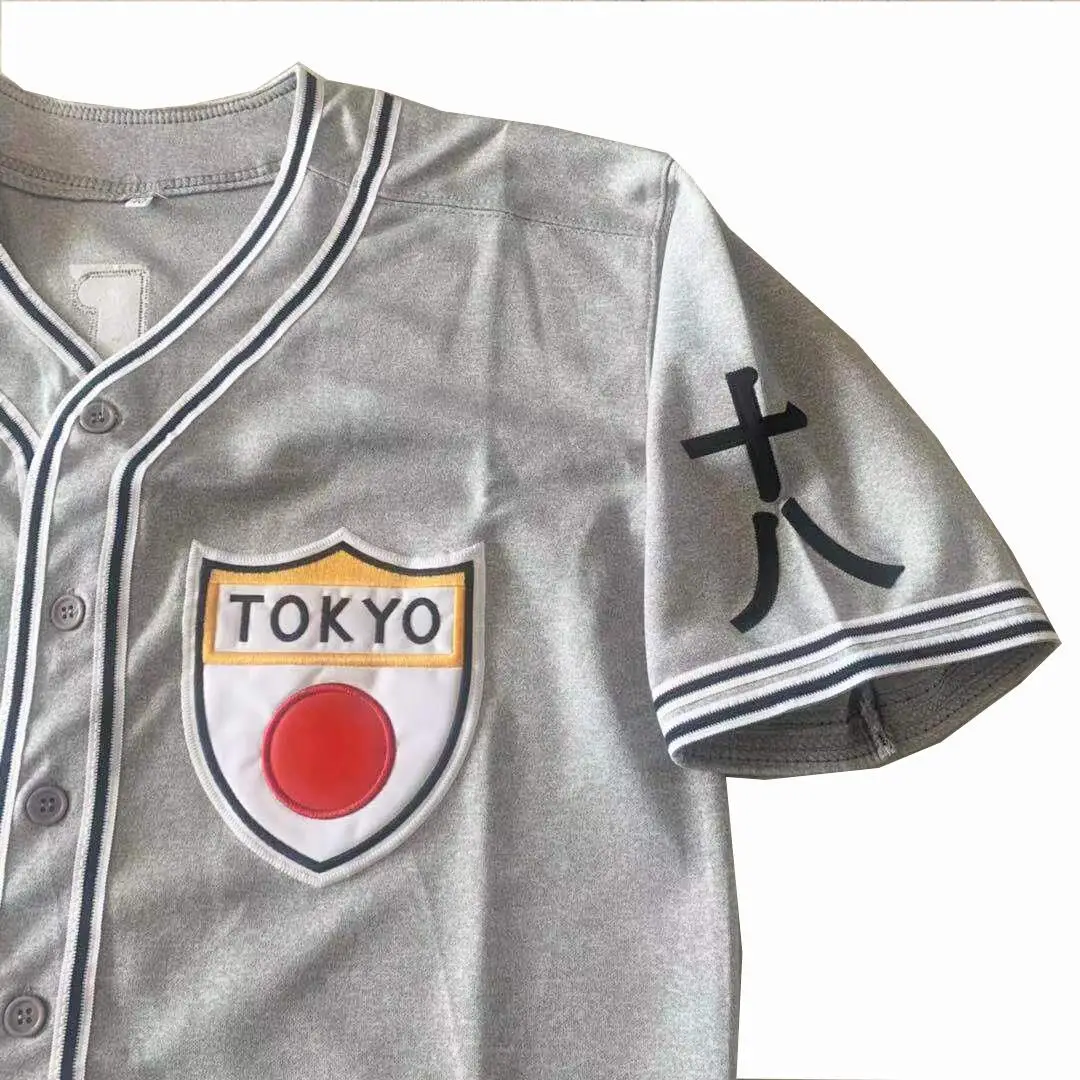 Koszulka baseballowa Tokyo Kyojin Japan 18 koszulki sportowe zdobienie do szycia Outdoor 1936 Road wysokiej jakości Grey 2023 New