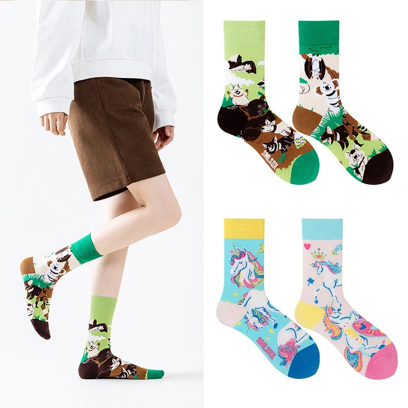 

Christmas Original AB European & American Fashion Men's & Women's Socks - Trendy Colorful Cotton Socks with Medium & Tall Design