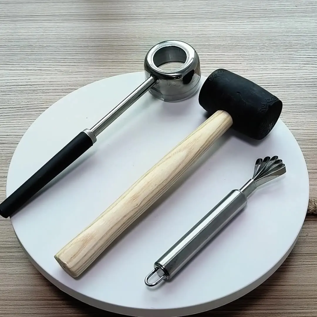 

Stainless steel coconut opener, coconut meat planer, coconut rubber hammer, coconut green and tender coconut opening tool