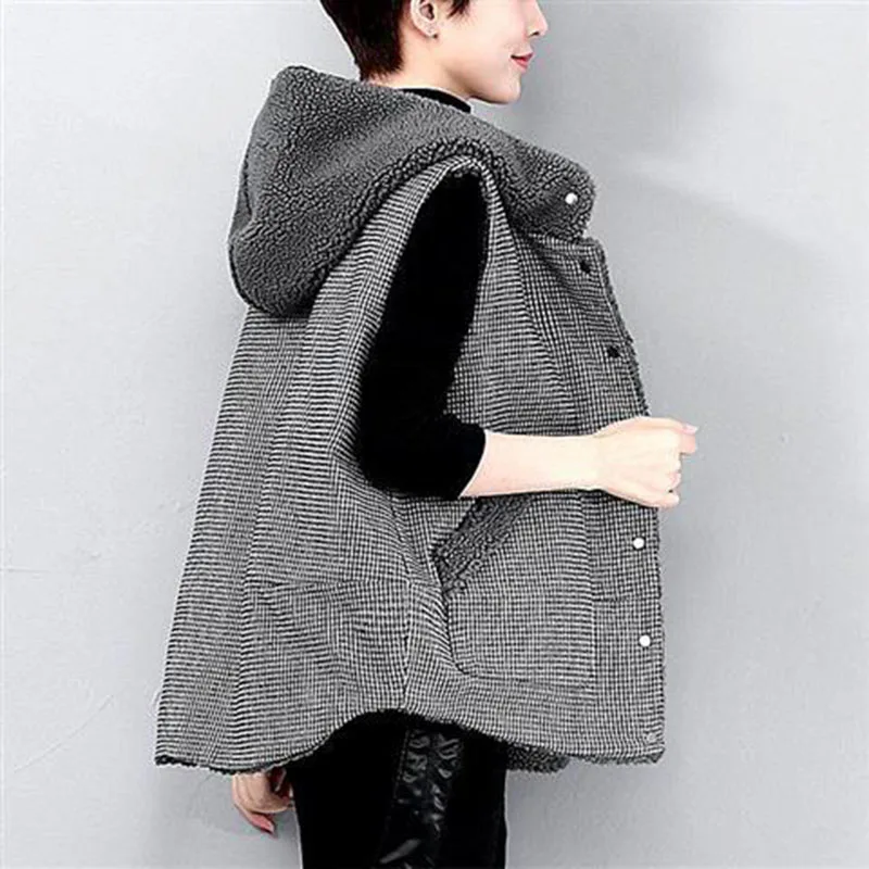 

2022 New Autumn Winter Imitate lambswool Women Vest Jacket Wear Both Sides Vests Female Coat Waistcoat Warm Outwear Ladies Vests