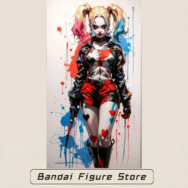 

Genuine Dc Harley Quinn Alloy Motorcycle Scene Suit Anime Action Figures Toys Collection Collector Model Toys