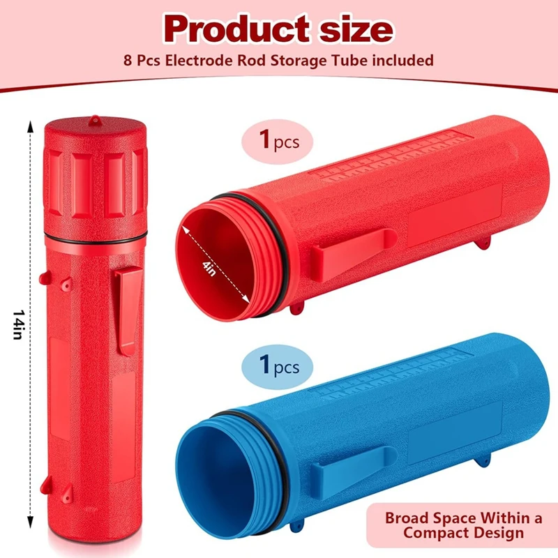 MAKE-2 ชิ้นเชื่อม Rod เก็บหลอด 14 นิ้ว Stick เชื่อมหลอดเก็บ Airproof เชื่อมผู้ถือ Rod