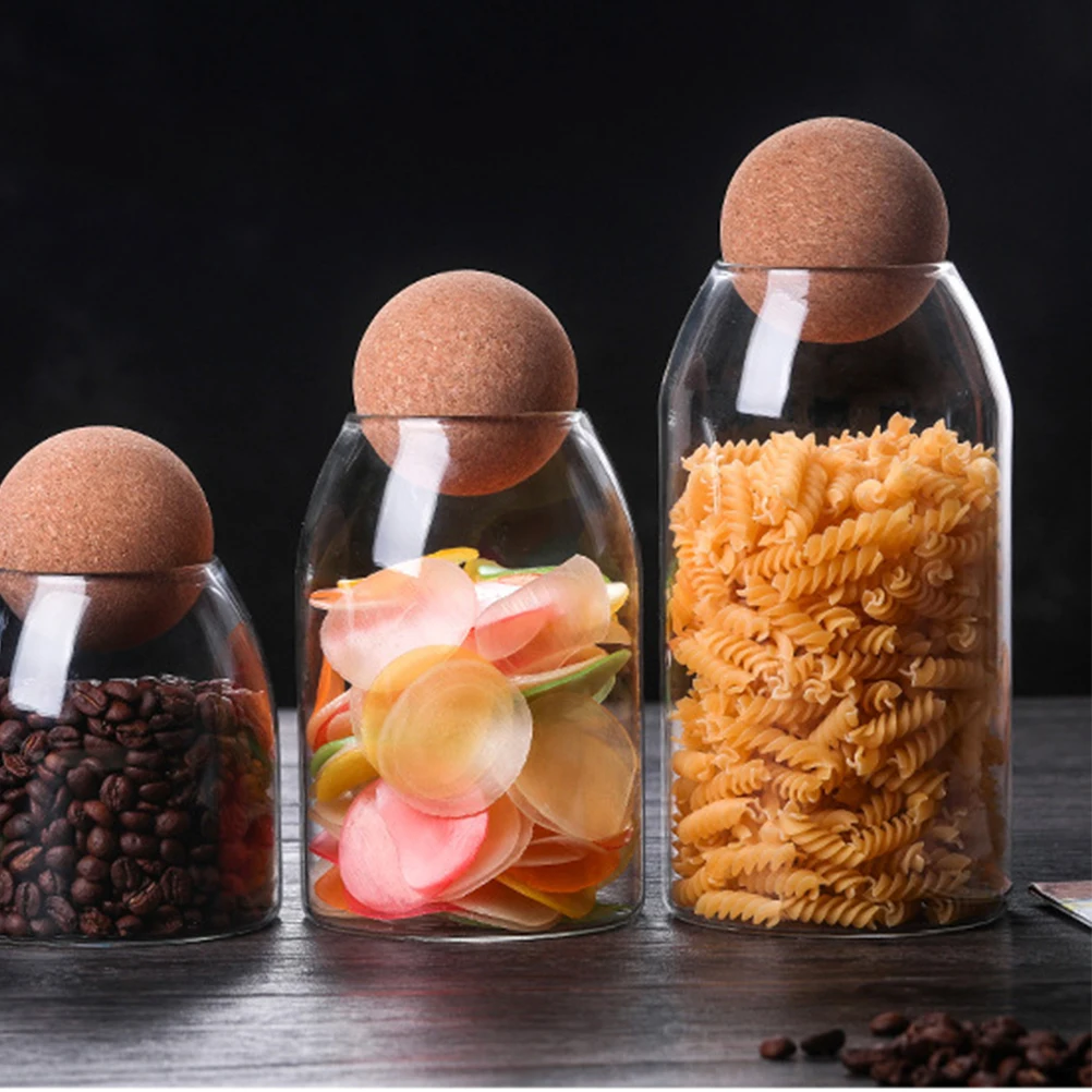 

Glass Sealed Cans 1200 ML Jar Storage Container Cereal Food Grains Wooden Flour Borosilicate Glass Transparent Kitchen Tank