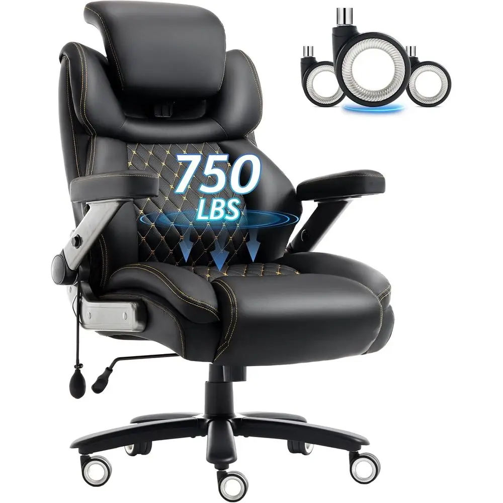 

Роскошное сверхмощное офисное кресло: емкость 750 фунтов, эргономичная искусственная кожа с регулируемыми подлокотниками и поясничной опорой.