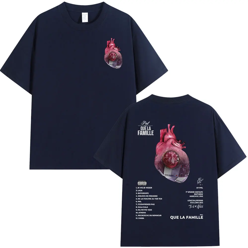 French Rapper PNL Que La Famille Le Monde Chico Album T-shirt Men Women Hip Hop Fashion Cotton Short Sleeve T-shirts Streetwear view 2