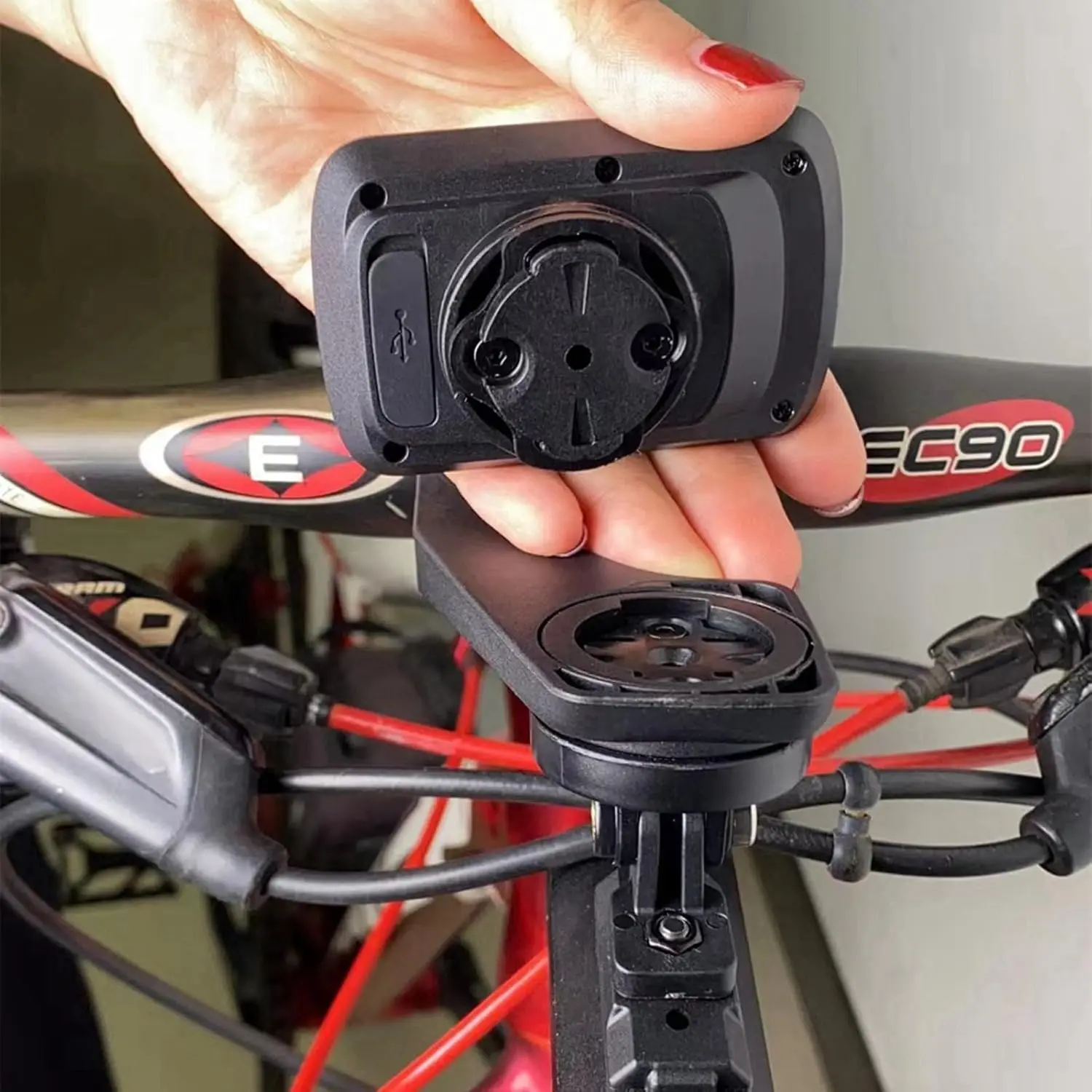 SUKOU Fahrradcomputer GPS-Halterungsadapter mit drehbarer Abdeckung, Ersatzteil für Garmin Edge 500/530/1050 – Detail 6